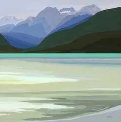 Reflets sur un lac de montagne