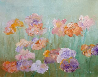 Fleurs colorées et texturées