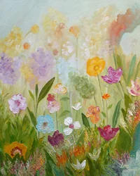 Prairie fleurie et colorée