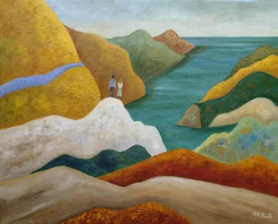 Un couple admirant la vue sur la côte