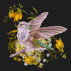 Élégant colibri parmi les fleurs