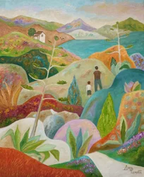 Promenade dans la nature entre père et fils