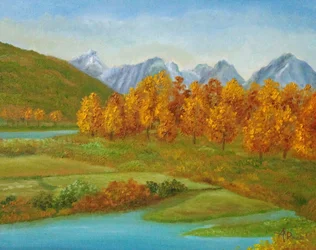 La vallée de la rivière « Golden Autumn »
