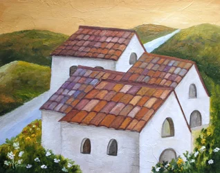 Village à flanc de colline en Toscane
