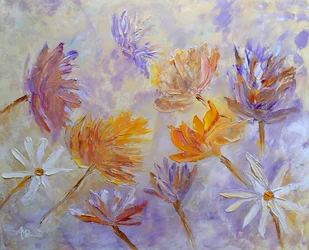 Fleurs abstraites aux couleurs vives