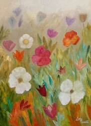 Champ de fleurs aux couleurs éclatantes