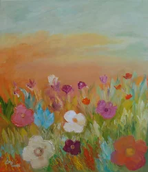 Champ de fleurs aux couleurs éclatantes