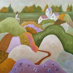 Paysage de village fantaisiste