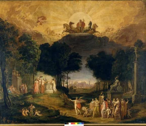 Premier rideau (décor) du Teatro alla Scala à Milan.