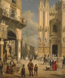 Piazza del Duomo, Milan, 1840