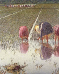 Pour quatre-vingts sous, par Angelo Morbelli, détail