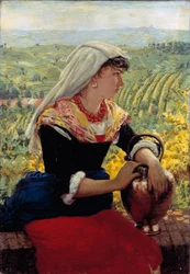 Portrait de sa femme en vêtements de Monferrato