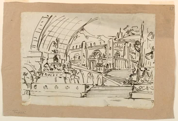 Décor de scène, groupe de monuments antiques