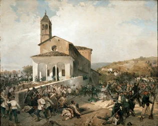 La bataille de San Fermo (huile sur toile)