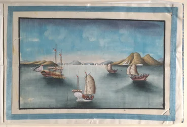 Album contenant douze peintures de scènes le long d