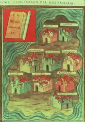 "Comes Litoris Saxon Per Britaniam", carte anglo-saxonne, vers 950 (impression)