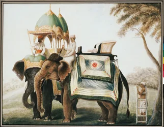 Éléphants avec leur cornac, vers 1815