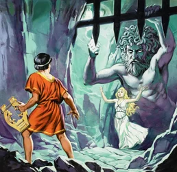 Orphée et Eurydice (gouache sur papier)