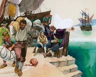 Pirates débarquant au port