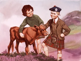 Enfants écossais dans leur costume national