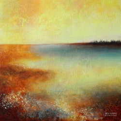 Coucher de soleil abstrait et serein