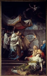 Borromée communiquant avec les pestiférés. Saint Charles Borromée (Carlo Borromeo)