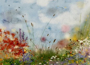 Champ de fleurs aux couleurs éclatantes