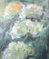 Fleurs blanches impressionnistes