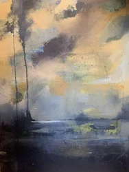 Paysage abstrait brumeux
