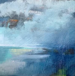 Paysage marin aux teintes bleues