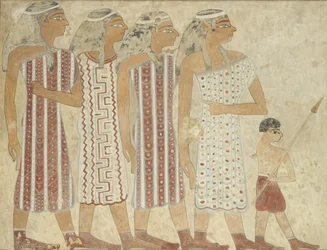 Copie de peinture murale, tombe privée 3 de Khnumhotpe III, Beni Hasan, 20ème siècle