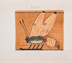 Copie de peinture murale, tombeau de Mentuhotpe, Thèbes, 20e siècle