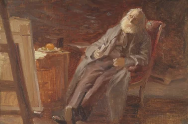 Le peintre Vilhelm Kyhn fumant sa pipe