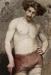 Polonais : Homme semi-nu - Étude d