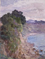 Falaises de la côte de Sanary, Provence (huile sur toile)