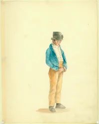 Garçon avec un chapeau de castor