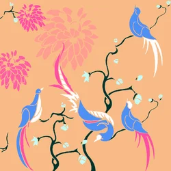 Oiseaux en fleurs