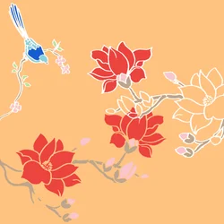 Oiseaux en fleurs