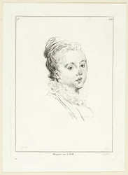 Tête de femme (tournée vers la gauche)
