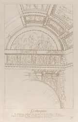 Grotesques : détail des reliefs en stuc décorant le Colisée à Rome, vers 1729