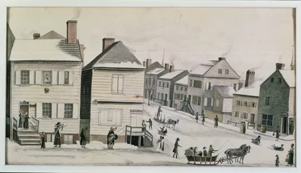 Le coin de Warren et Greenwich Street, 1809