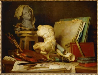 Les attributs de la peinture, de la sculpture et de …