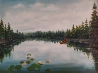 Pêche au lac tranquille
