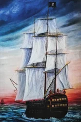Le bateau pirate du crépuscule
