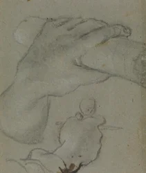 Carracci - v étude pour les mains de St Jean l