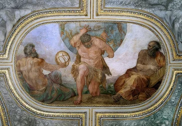 Hercule porte la voûte céleste pour Atlas (fresque dans le Camerino), 1596