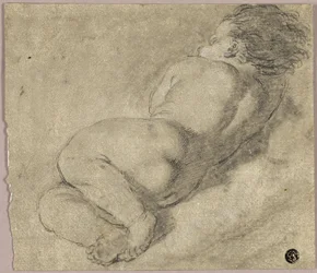Enfant allongé de dos