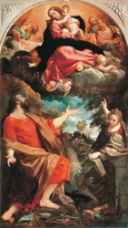 La Vierge apparaît à Saints Luc et Catherine
