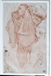 Jeune garçon enlevant sa chemise (détail)