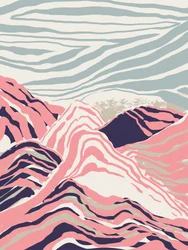 Montagnes rayées de rose